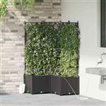 vidaXL Tuin Bloempot 3 pcs Zwart Staal