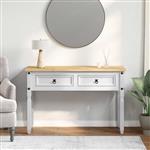 vidaXL Bijzettafel met lade Wit 115 x 46 x 73 cm Massief grenenhout