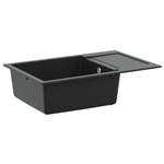 vidaXL Wasbak Zwart 780 x 500 mm 80% Kwarts en 20% Hars