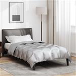 vidaXL Winter Dekbed Zilver 220 x 155 cm Satijn en Microfiber