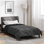 vidaXL Vol jaar dekbed Zwart en Anthraciet 220 x 135 cm Microfiber