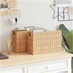 vidaXL Tijdschrift Manden 2 pcs Naturel 39 x 14 x 25 cm Waterhyacint