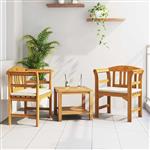 vidaXL Bank met kussen Natuurlijke Olie Afwerking 68,5 x 46 x 82,5 cm