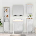 vidaXL Badkamerkast met lade Wit 35 x 30 x 90 cm Massief Vurenhout