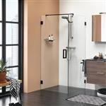 Zijwand 'I Am' 90X200 Mat Zwart Helder Antikalk (Voor Comb. Met Swingdeur)