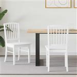 vidaXL Eettafelstoelen 2 pcs Wit 50 x 52,5 x 91 cm Massief Rubberhout