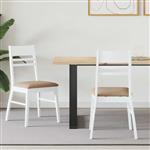 vidaXL Eettafelstoelen 2 pcs Wit 43 x 54 x 89 cm Massief Rubberhout