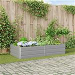 vidaXL Plantenbak Lichtgrijs 195 x 100 x 45 cm Gegalvaniseerd staal