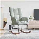 vidaXL Schommelstoel Lichtgrijs 78 x 61 x 98 cm Fluweel