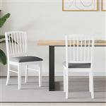 vidaXL Eettafelstoelen 2 pcs Wit 50 x 52,5 x 91 cm Massief Rubberhout