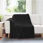 vidaXL Gooi Deken Zwart 200 x 150 cm Fleece