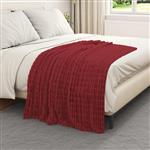 vidaXL Gooi Deken Bordeaux Rood 150 x 130 cm Fleece