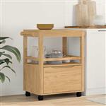 vidaXL Keuken Trolley FLORO Wasbruin 72,5 x 45 x 80 cm