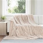 vidaXL Gooi Deken Beige 270 x 240 cm Fleece