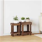 vidaXL Plantenstandaard 2 pcs Bruin 70 x 11 x 27 cm Mahoniehout