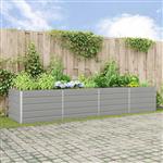 vidaXL Plantenbak Lichtgrijs 195 x 100 x 45 cm Gegalvaniseerd staal