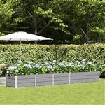 vidaXL Plantenbak Lichtgrijs 400 x 80 x 45 cm Staal