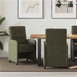 vidaXL Dining Stoelen met Wielen 2 pcs Leger groen 58 x 67 x 97 cm