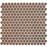 Mozaïek Venice Pennyround 31.5x29.4 cm Geglazuurd Porselein, Rond Brons Metallic (Prijs Per stuk)