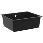 vidaXL Wasbak Zwart 530 x 460 mm 80% Kwarts en 20% Hars