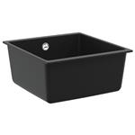 vidaXL Wasbak Zwart 430 x 460 mm 80% Kwarts en 20% Hars