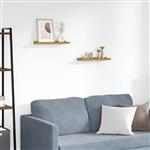 vidaXL Wandplank met plank 2 pcs Beige 40 x 9 x 3 cm Bewerkt hout