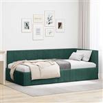 vidaXL Hoekbedframe met hoofdeinde Donkergroen 90 cm x 190 cm Fluweel