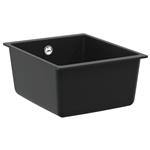 vidaXL Wasbak Zwart 370 x 460 mm 80% Kwarts en 20% Hars