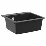 vidaXL Wasbak Zwart 470 x 440 mm Graniet