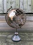 Metalen wereldbol, goud/zwart look, fraai decoratief item, laatste!