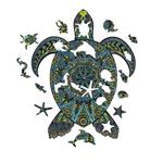Tropische schildpad 29 x 36 cm - Houten puzzel (200 unieke stukjes)