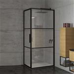 Douchecabine Riho Grid met Vast Paneel 110x80 cm 6mm Helderglas Zwarte Profielen