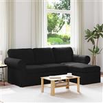 vidaXL Bank Zwart 215 x 138 x 80 cm Stof