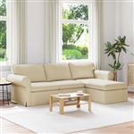 vidaXL Bank 210cm Crème Metaal