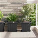 vidaXL Vierkante Bloempot 24 pcs Zwart 43 x 43 x 33.5 cm Kunststof
