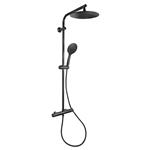 Regendouche Differnz Thermoline 25 cm Stortdouche met Handdouche Mat Zwart