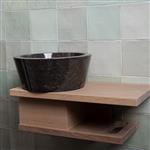 Waskom Loutro Bali B Rond 25x25x12 cm Marmer Black