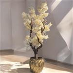 Kunst bloesemboom - Kunstboom - Champagne - creme - 110cm - Voor binnen - Fluffy bloesem