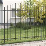 vidaXL Spike Fence Zwart 200 x 200 cm Gepoedercoat staal