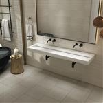 Wastafel AquaSplash Hoya 160x45.5 cm Zonder Kraangat Mat Wit