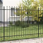 vidaXL Spike Fence Zwart 200 x 200 cm Gepoedercoat staal