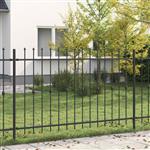 vidaXL Spike Fence Zwart 200 x 130 cm Gepoedercoat staal