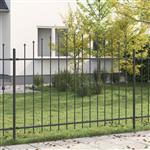 vidaXL Spike Fence Zwart 200 x 130 cm Gepoedercoat staal