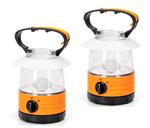 Noodlamp met Ophanghaak 2 stuks - LED Tentlamp op Batterijen (exclusief) - Daglichtwit licht - Oranj