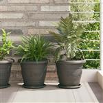 vidaXL Ronde Bloempot 24 pcs Zwart Ø 26 x 21.5 cm Kunststof