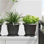 vidaXL Ronde Bloempot 6 pcs Zwart Ø 26 x 21.5 cm Kunststof