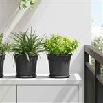 vidaXL Ronde Bloempot 24 pcs Zwart Ø 19 x 16 cm Kunststof