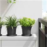 vidaXL Ronde Bloempot 24 pcs Zwart Ø 15 x 12 cm Kunststof