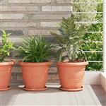 vidaXL Ronde Bloempot 6 pcs Baksteenrood Ø 26 x 21.5 cm Kunststof