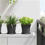 vidaXL Ronde Bloempot 6 pcs Zwart Ø 17 x 14 cm Kunststof